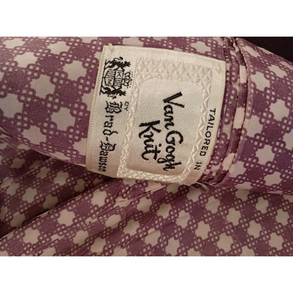 Van Gogh Knit By Brad Dawson Blazer Jacket Size 40L Purple - Picture 9 of 12